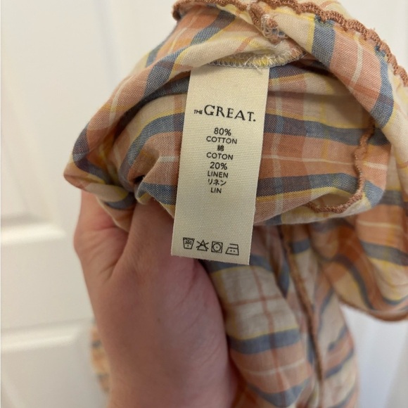 THE GREAT. Iris dress in washed rose plaid Medium - Picture 11 of 15